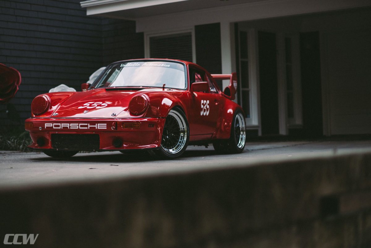 Red Porsche 911 G Series Turbo - CCW Classic Wheels - Gloss Black