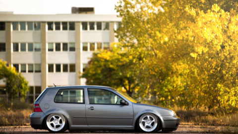 Gray VW MK4 Golf GTI - CCW LM5T Directional Forged Wheels