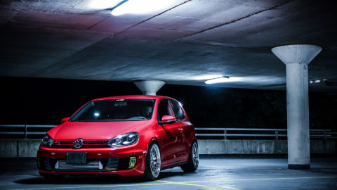 Red Volkswagen Golf MK6 GTI - CCW Classic Forged Wheels