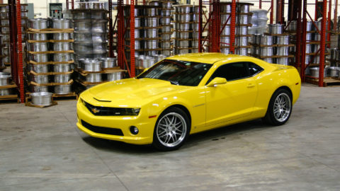 Yellow Chevrolet Camaro SS - CCW SP16A Wheels - Brushed