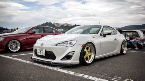 White Scion FRS - CCW LM5 Wheels - Yellow Gloss / Polished