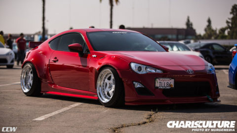 Red Rocketbunny Scion FRS - LM5T Wheels - Gloss White