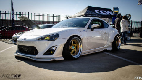 White Rocketbunny Scion FRS - CCW LM5T Wheels - Gold / Polished