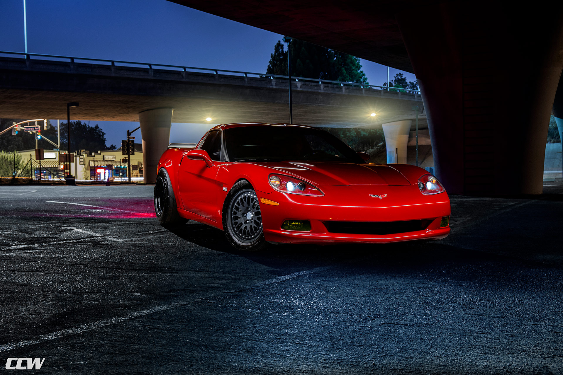 Red Chevrolet C6 Corvette - CCW Classic Three-Piece Forged Wheels