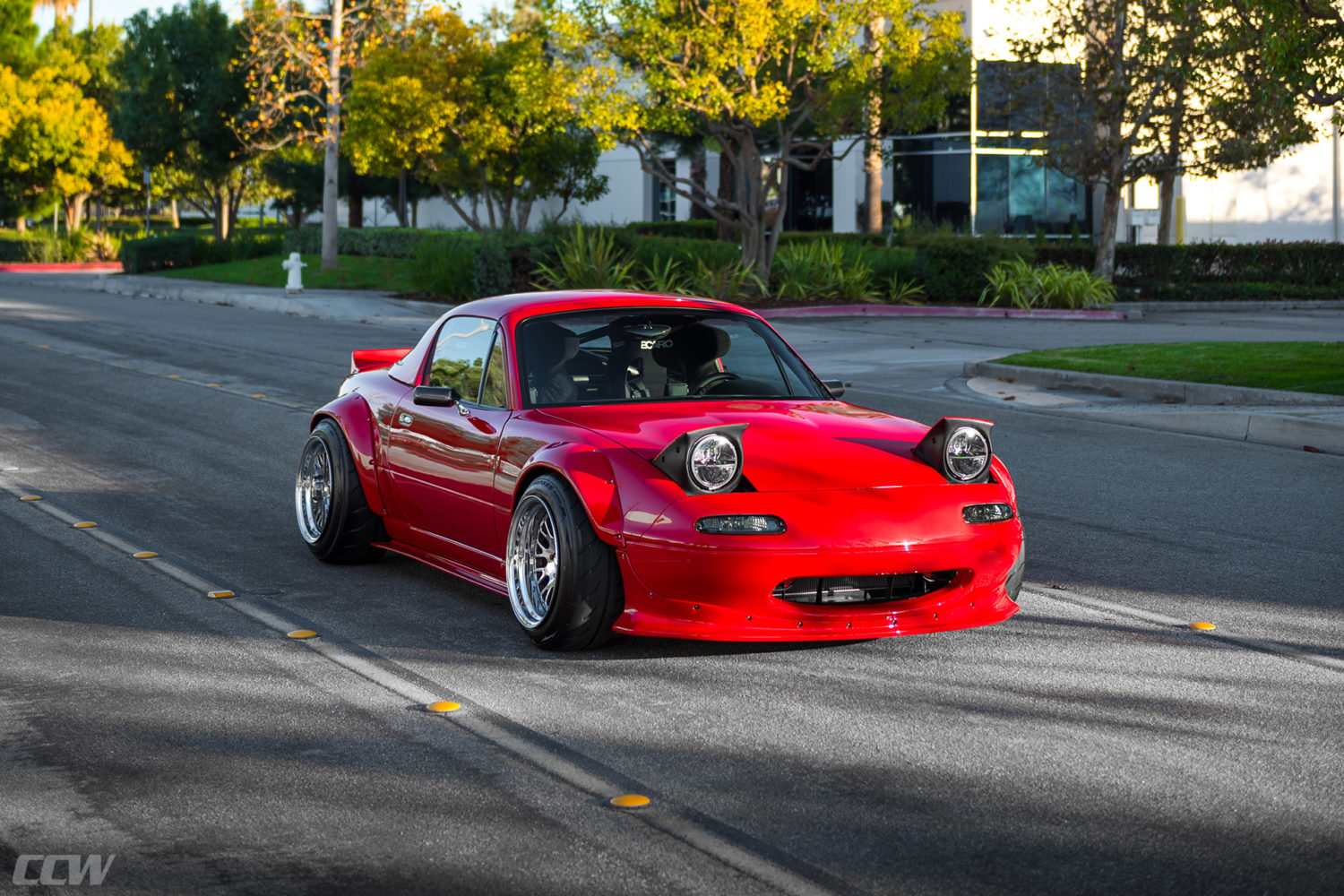 Red Mazda Miata - CCW Classic Three-Piece Deep Dish Forged Wheels