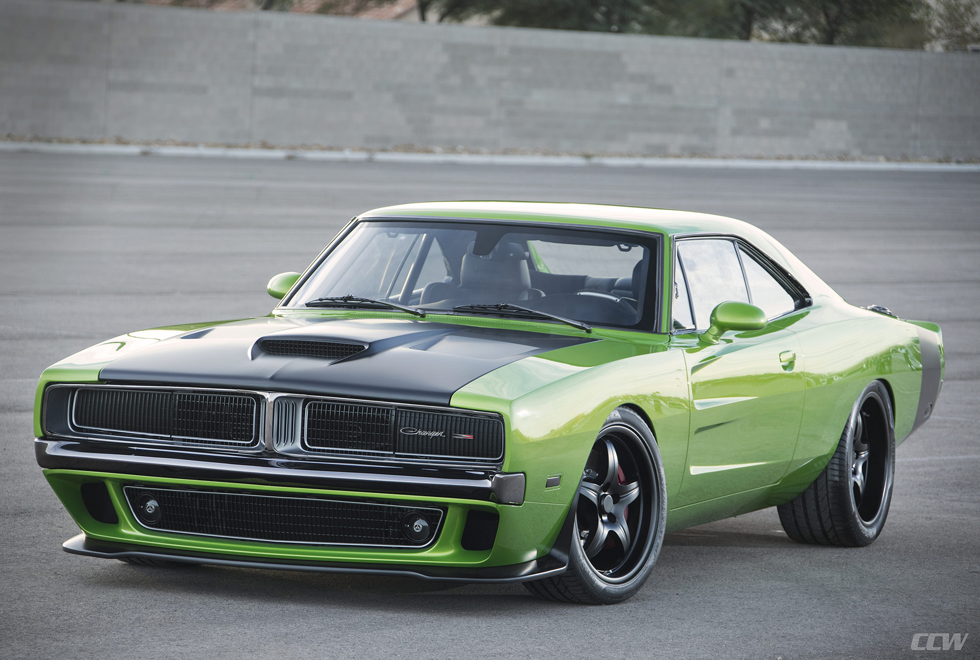 Lime Green Dodge Charger - CCW SP551 Wheels