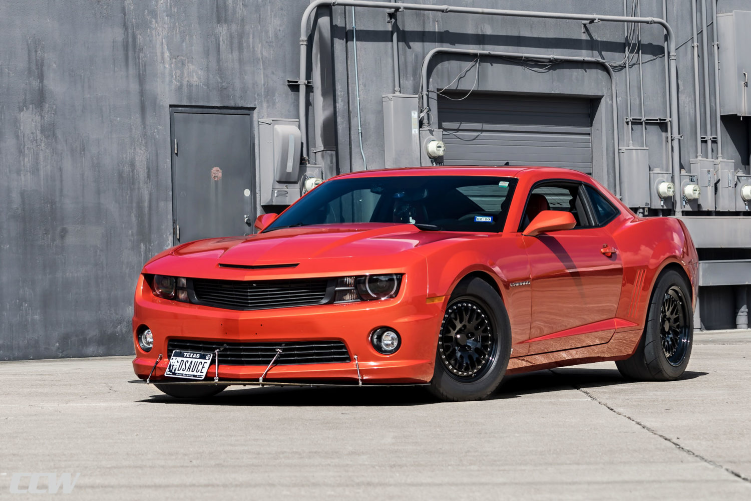 Orange Chevrolet Camaro Ccw Classic Wheels In Gloss Black