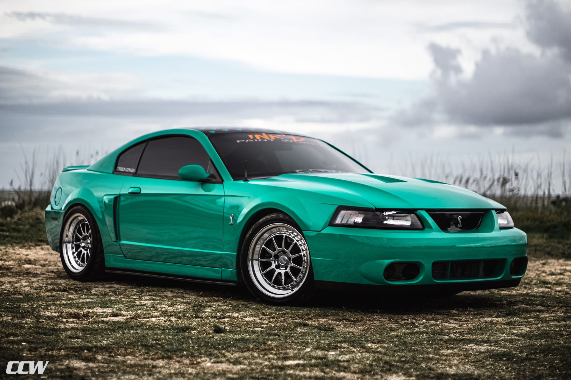 Ford Mustang 4th Gen 03 Cobra Grabber Green - CCW D110 Wheels in Polished Aluminum w/ Polished Lips