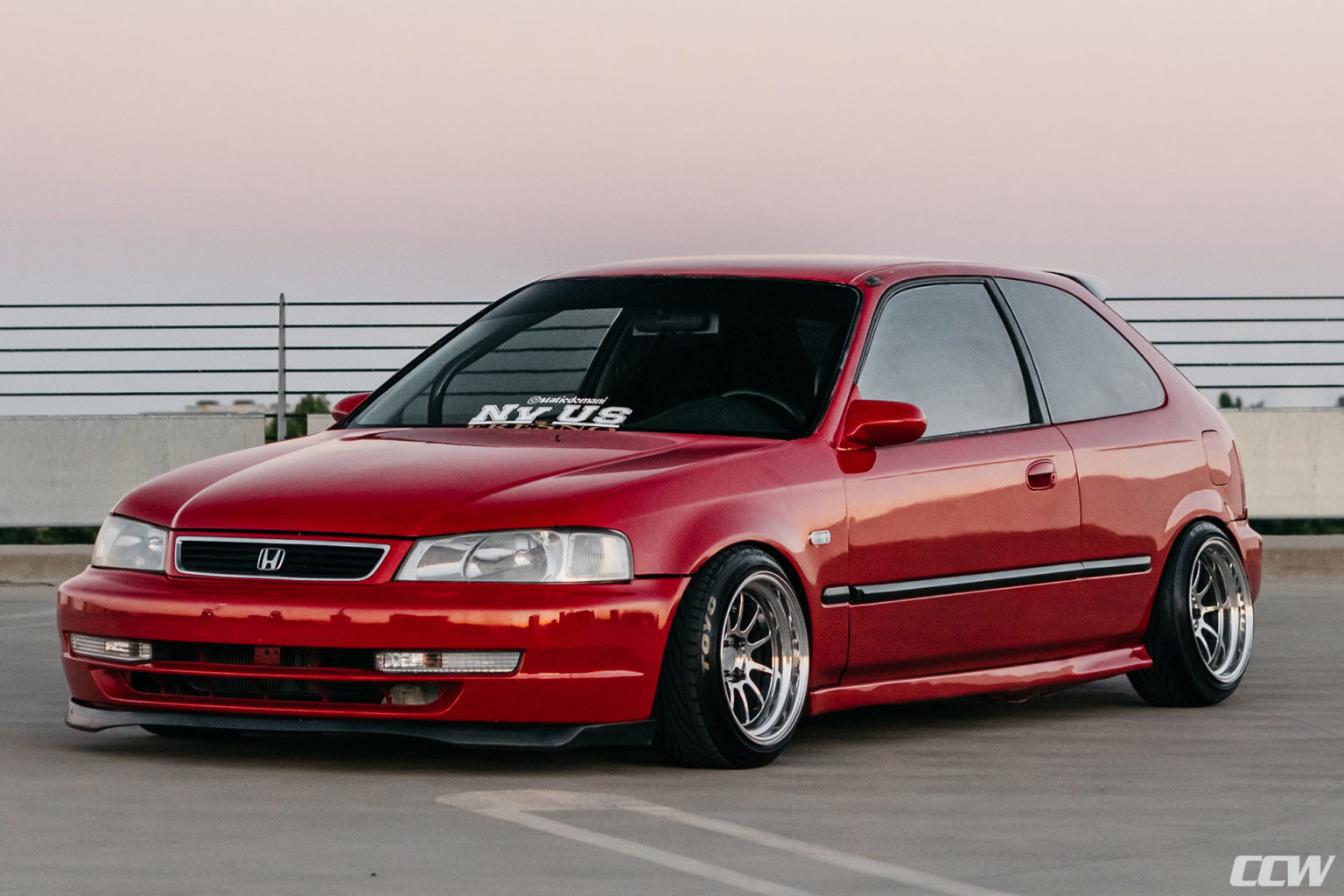 Red Honda Civic EK Hatchback - CCW D110 Wheels - DISCONTINUED