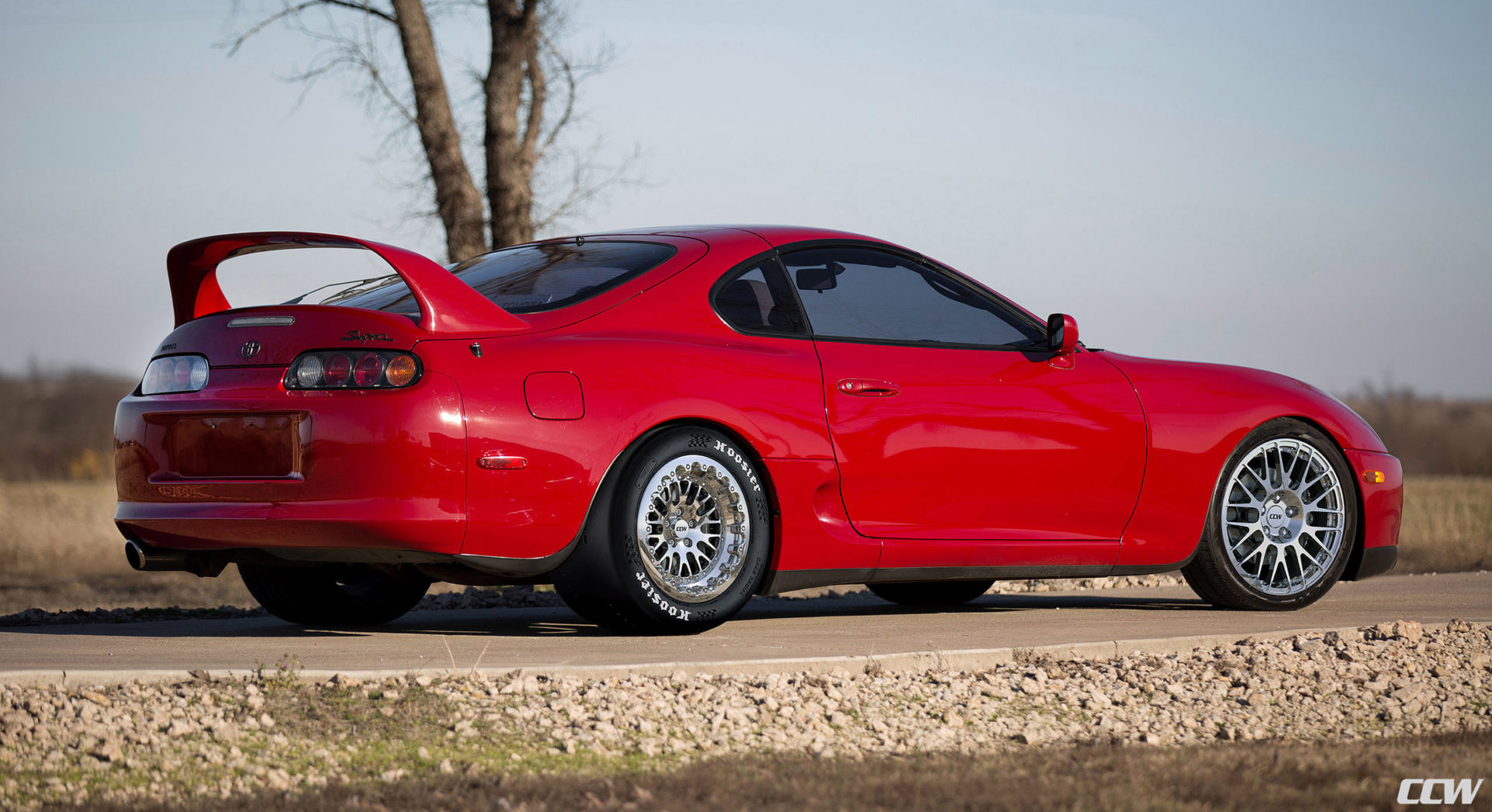 Rendering Renaissance Red Toyota Supra Mkiv Turbo Ccw Classic Beadlock Polished Ccw C K